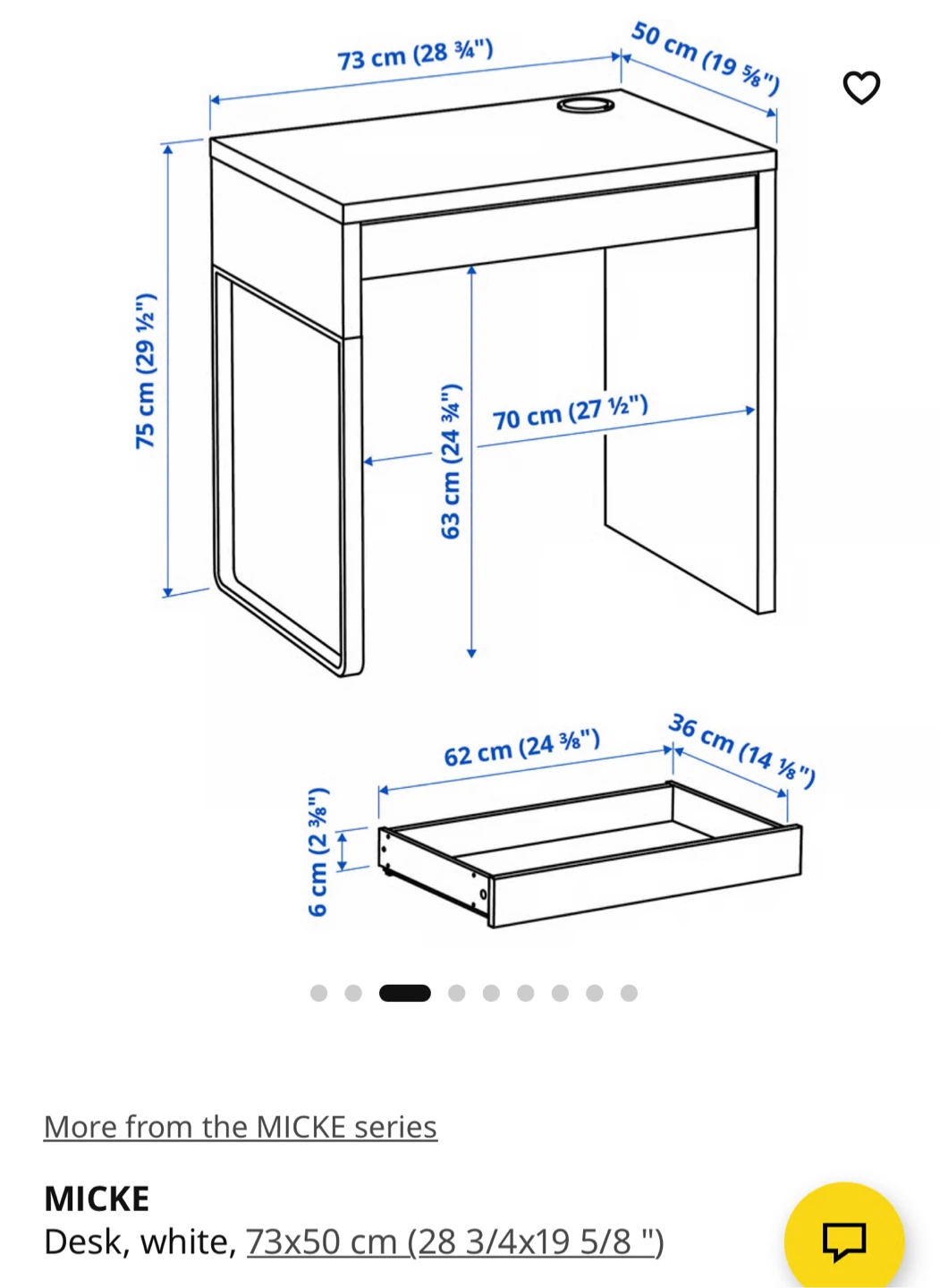 IKEA MICKE Desk - White - photo 2