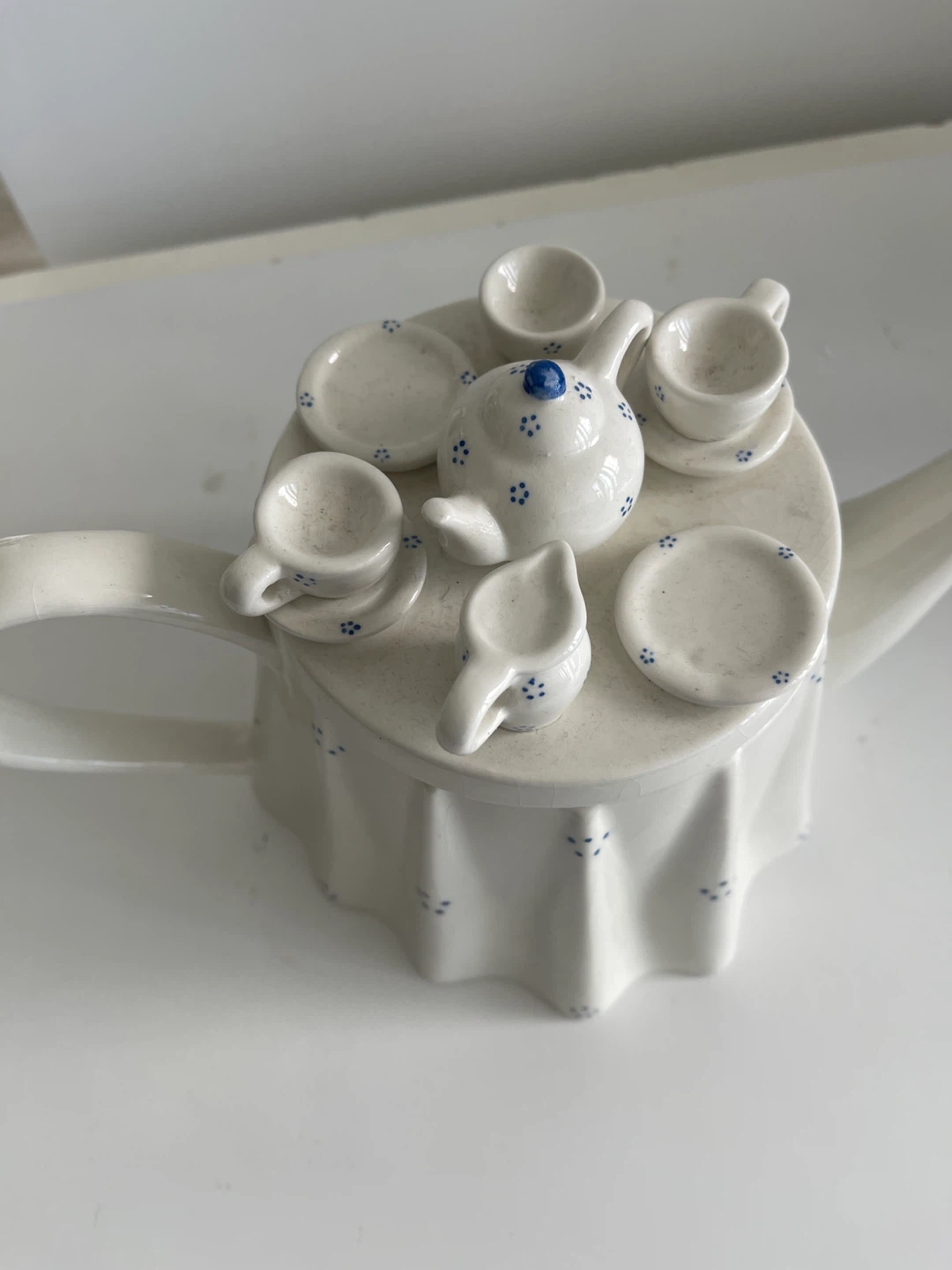 Ceramic Teapot with Miniature Tea Set Design - photo 3