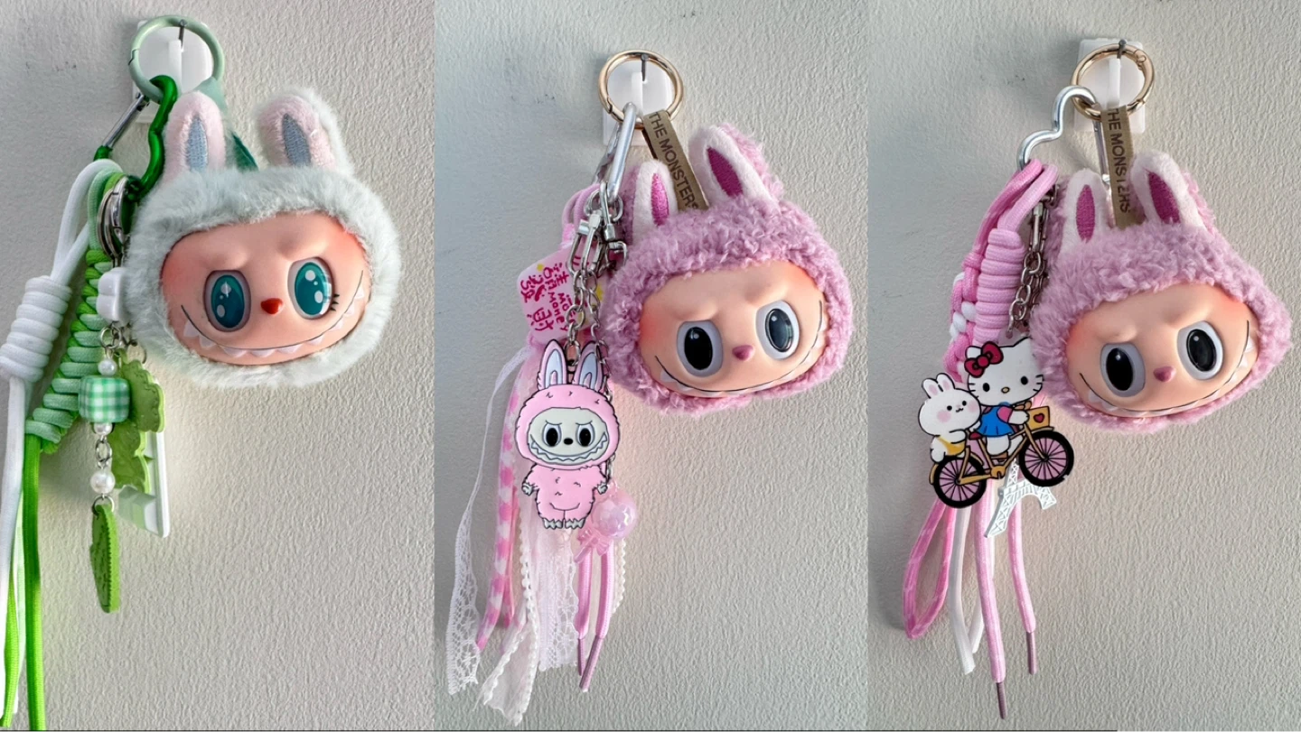 Unique Labubu Plush Keychains set 3