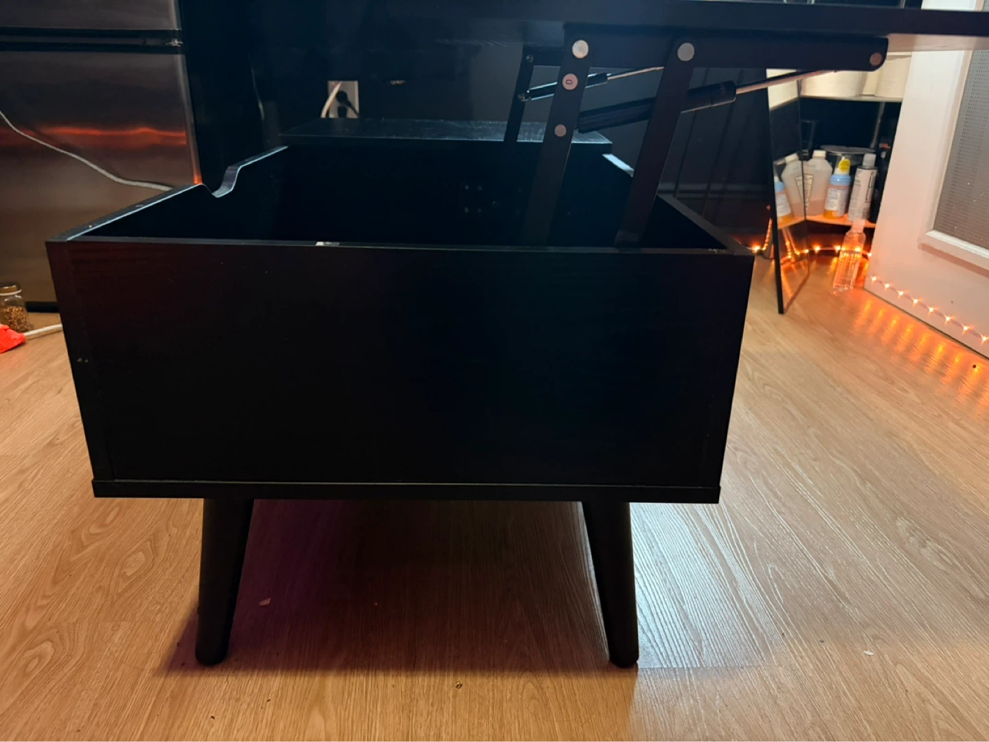 Black Lift Top Coffee Table with Storage - photo 2