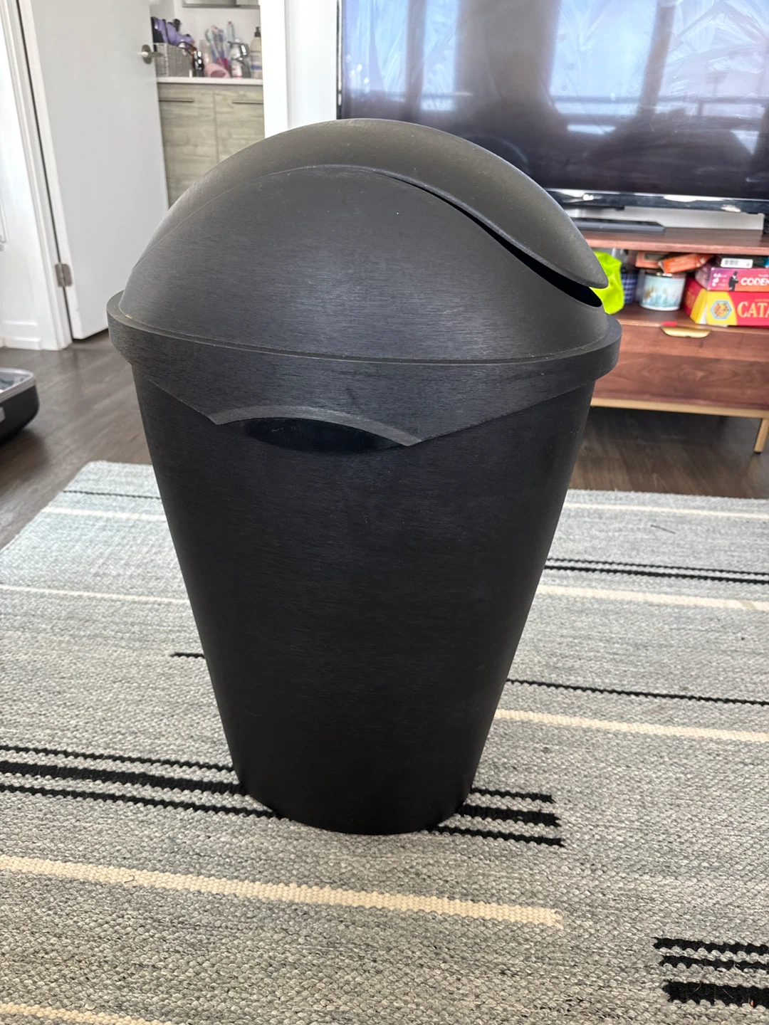 Black Swing Top Trash Can