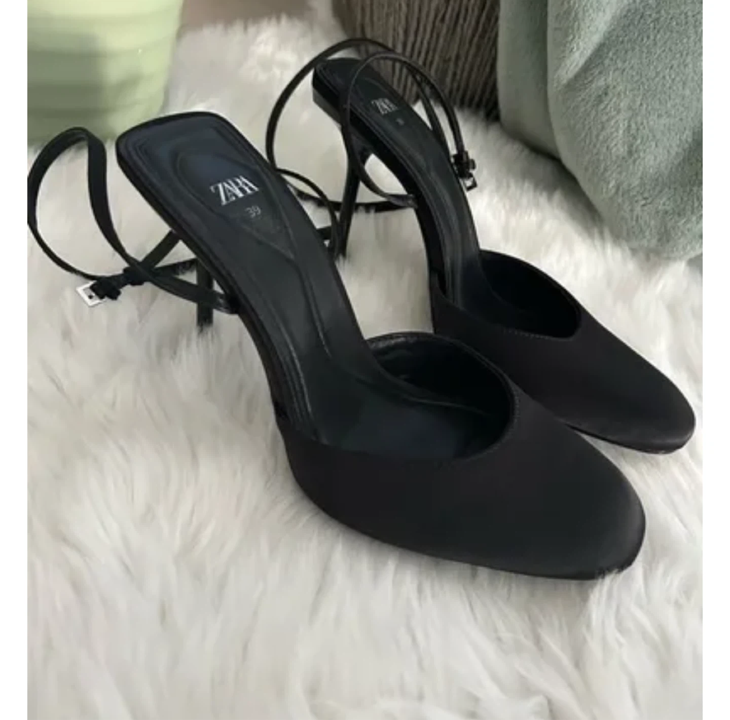 Zara Black Heeled Sandals