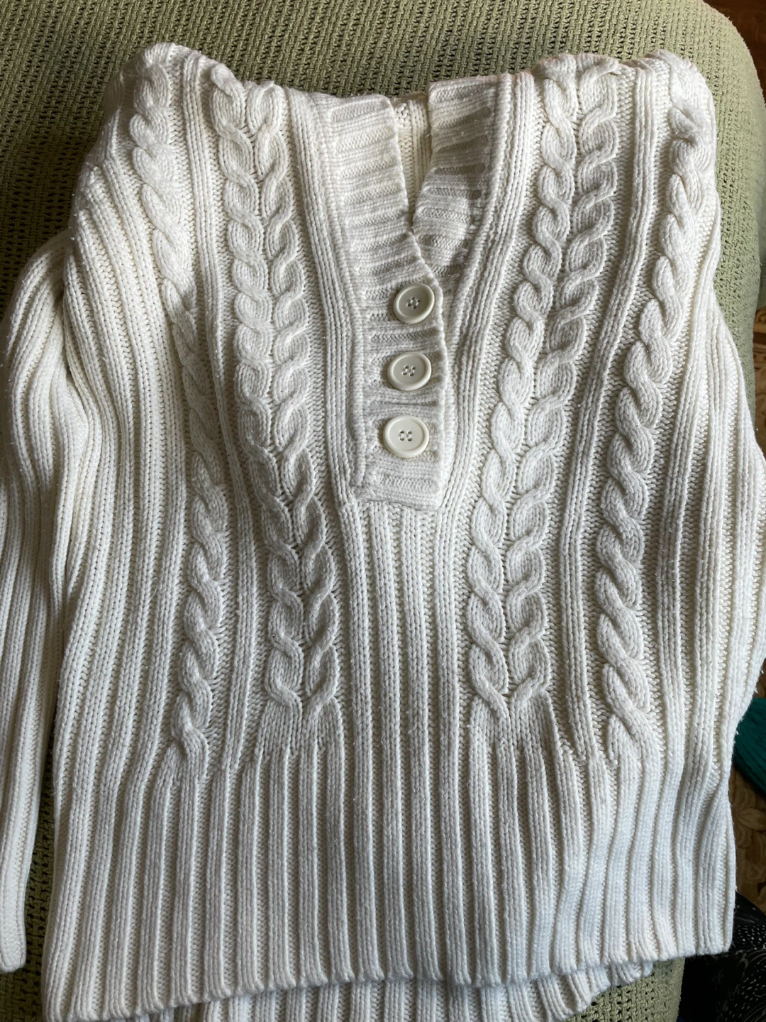 White Cable Knit Hooded Sweater