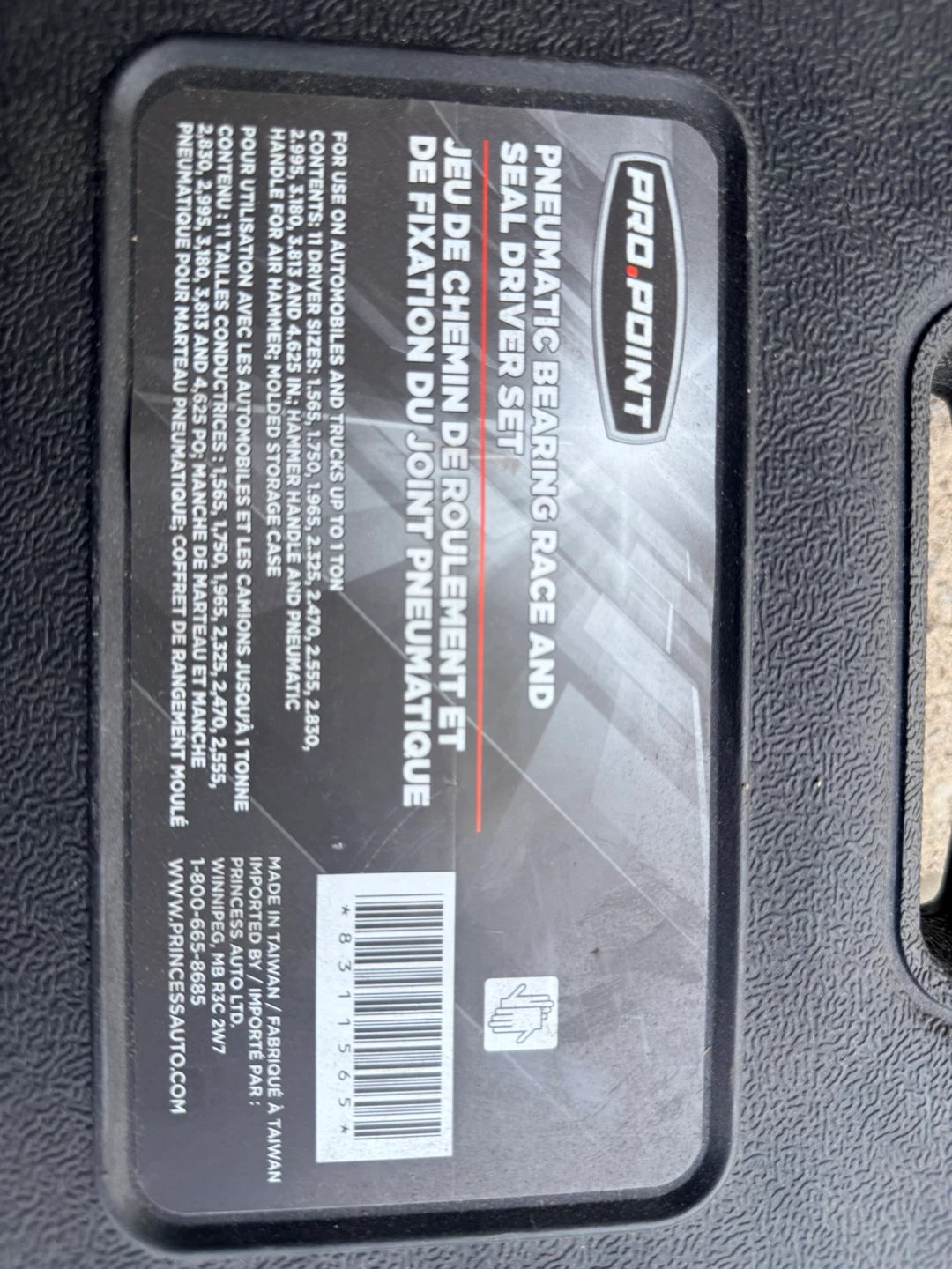 PRO-POINT Pneumatic Bearing Race and Seal Driver Set
