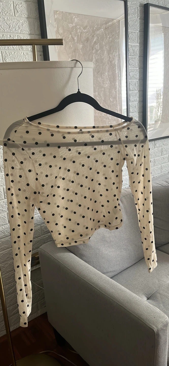 Women's Polka Dot Mesh Top - photo 2