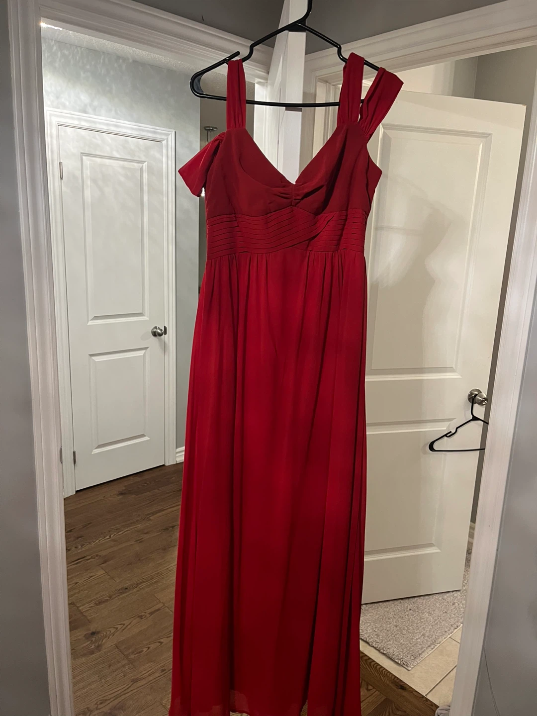 Red Chiffon Bridesmaid Dress