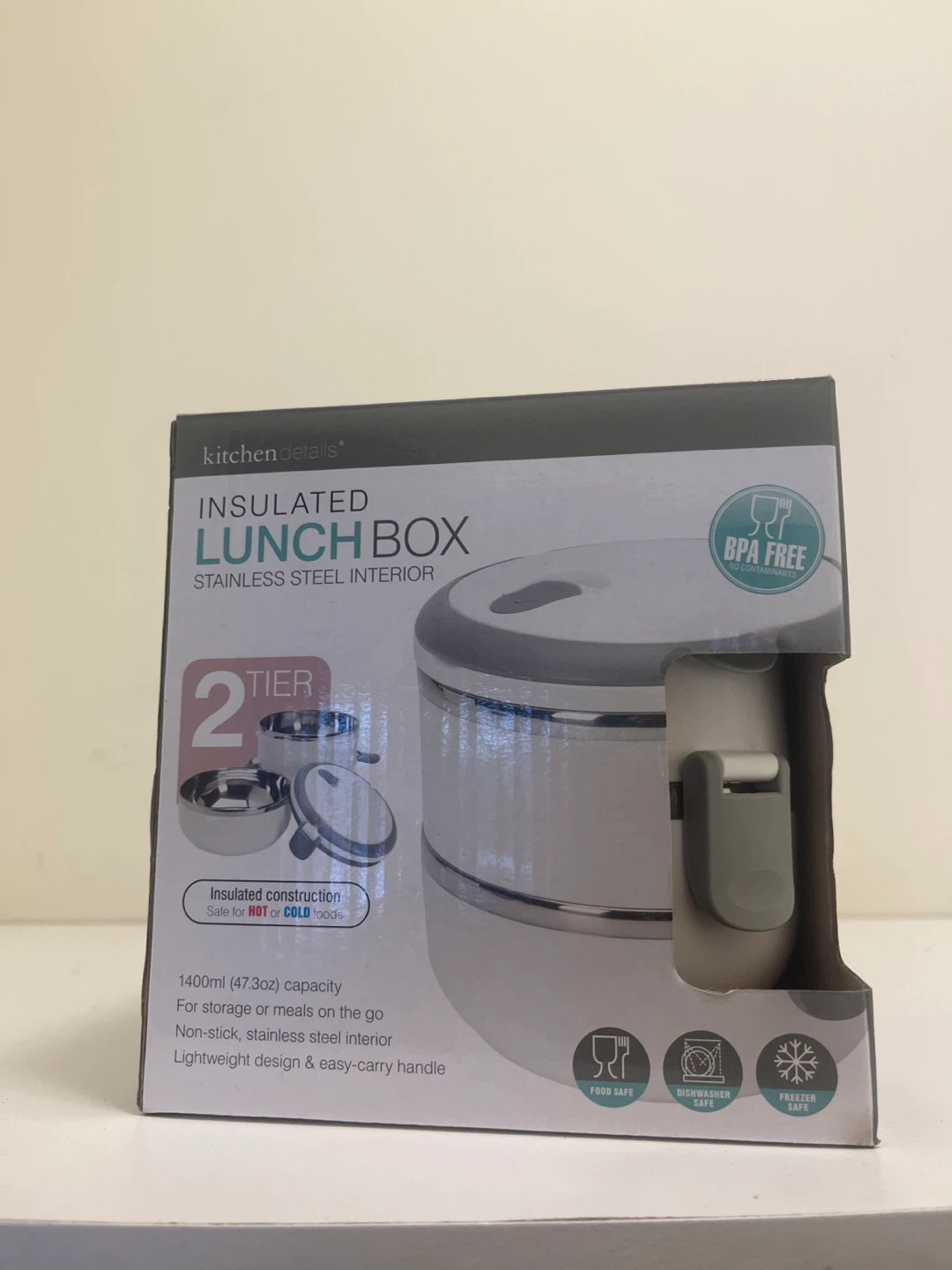 Kitchen Details 2 Tier Insulated Lunch Box Stainless Steel - photo 3