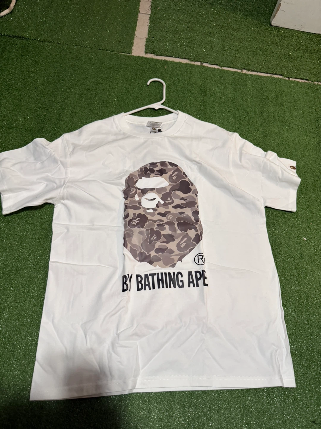 A Bathing Ape White Camo Ape Head T-Shirt