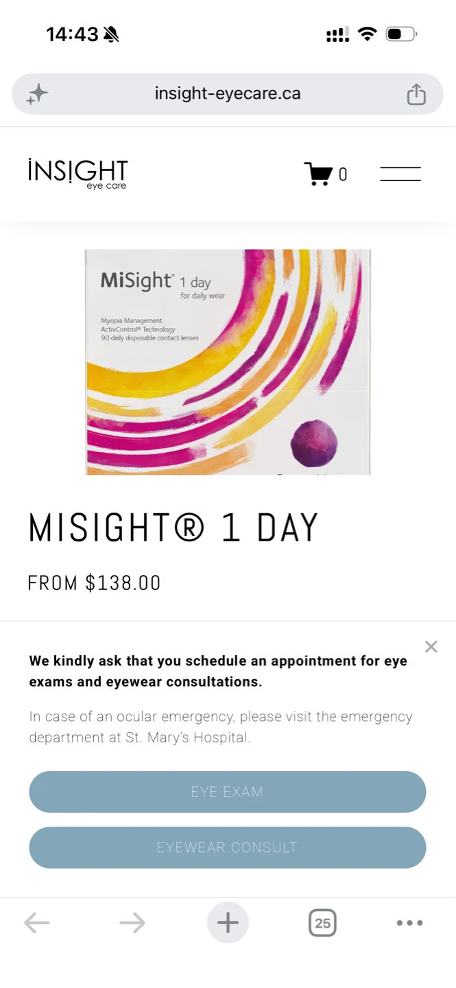 CooperVision MiSight 1 day Contact Lenses (90 lenses) - photo 4