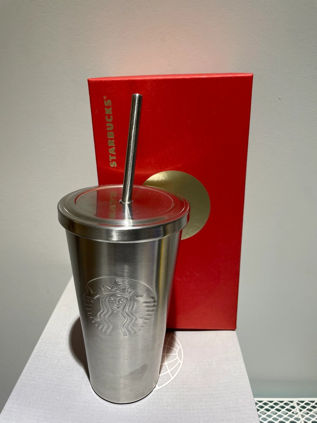 Starbucks Stainless Steel Tumbler with Straw and Box