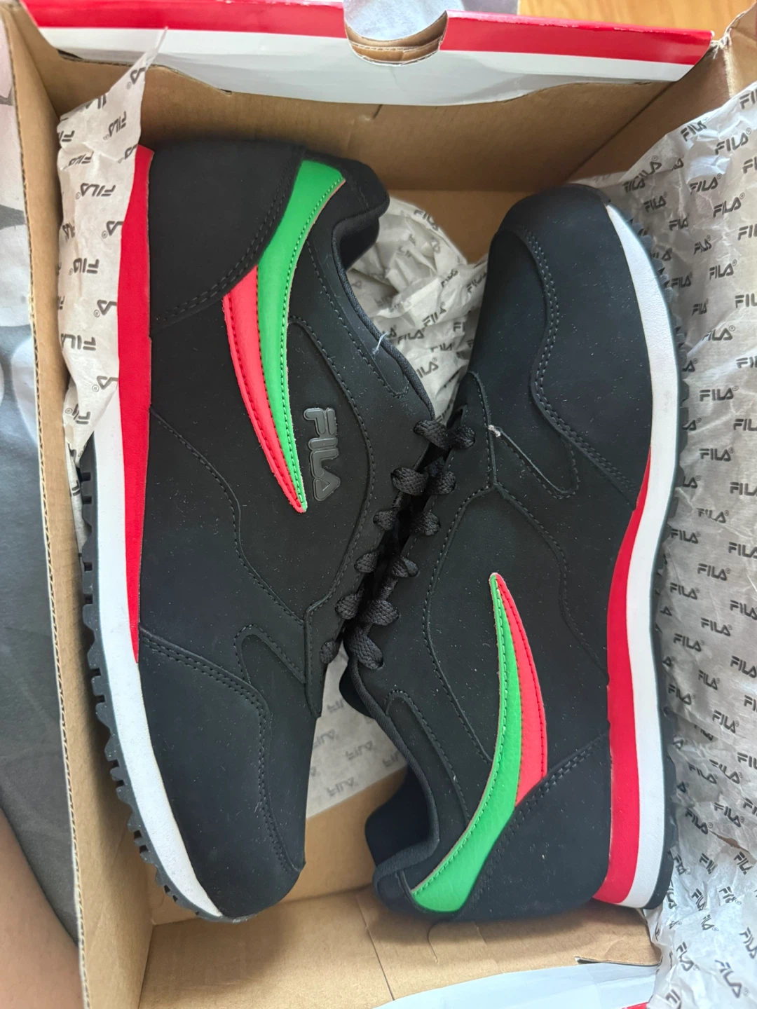 Fila Men's Running Shoes - Black/Red/Green