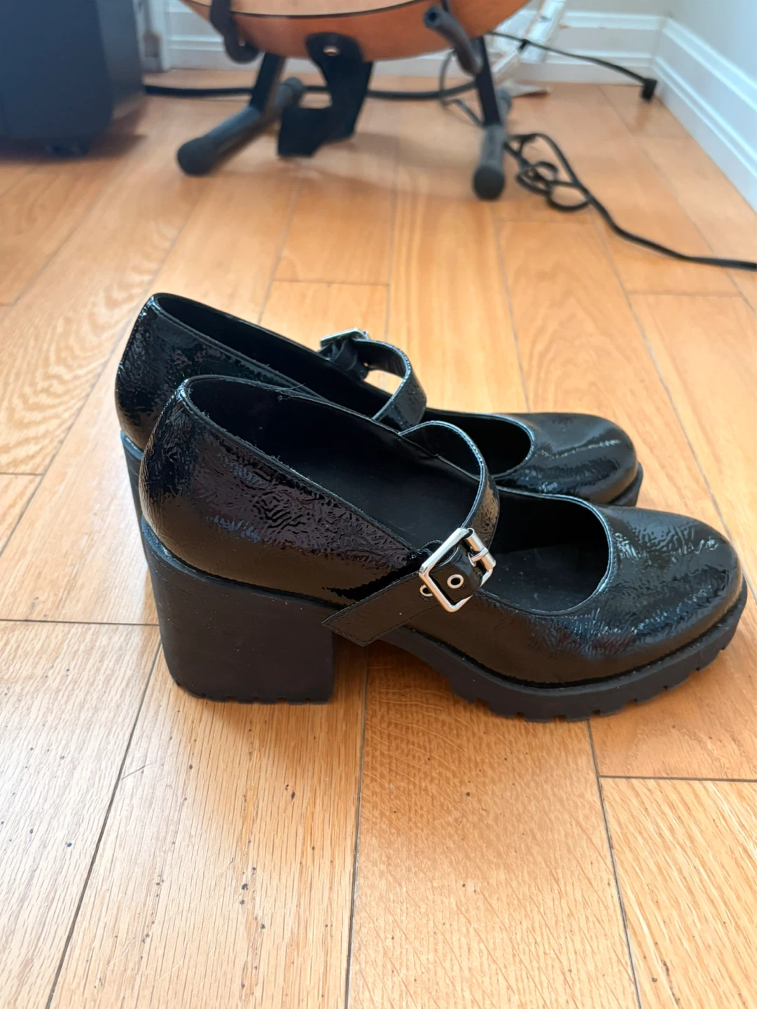 Dirty Laundry Black Patent Mary Jane Platform Heels - photo 5
