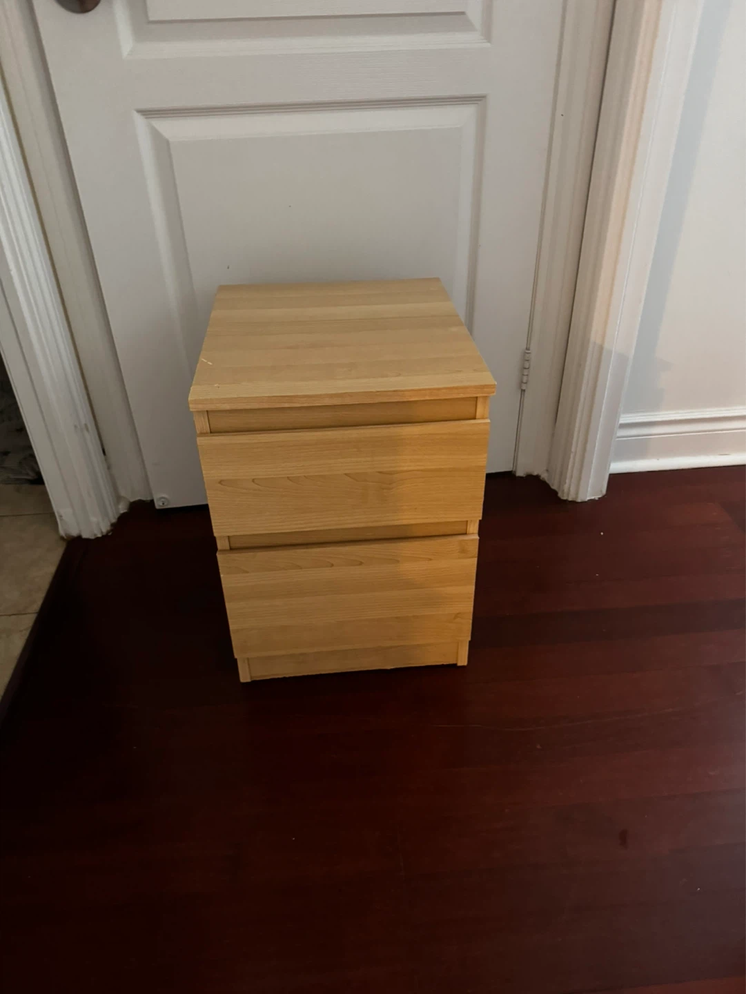 Light Wood 2-Drawer Filing Cabinet