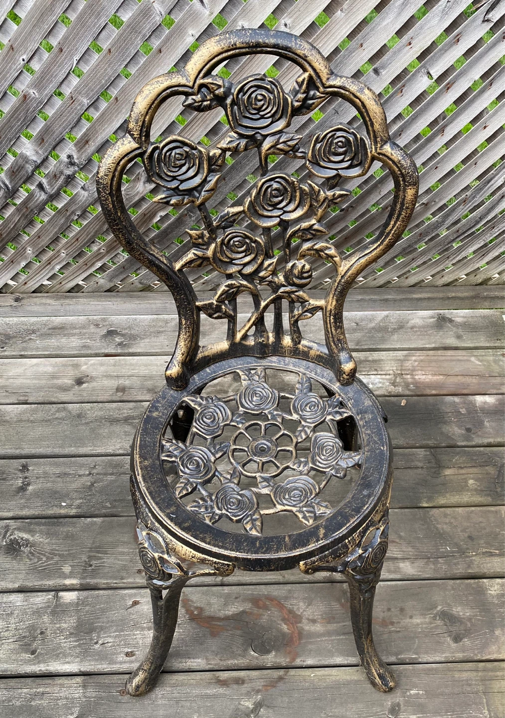 Ornate Rose Cast Metal Bistro Set - 1 Table, 2 Chairs - photo 3