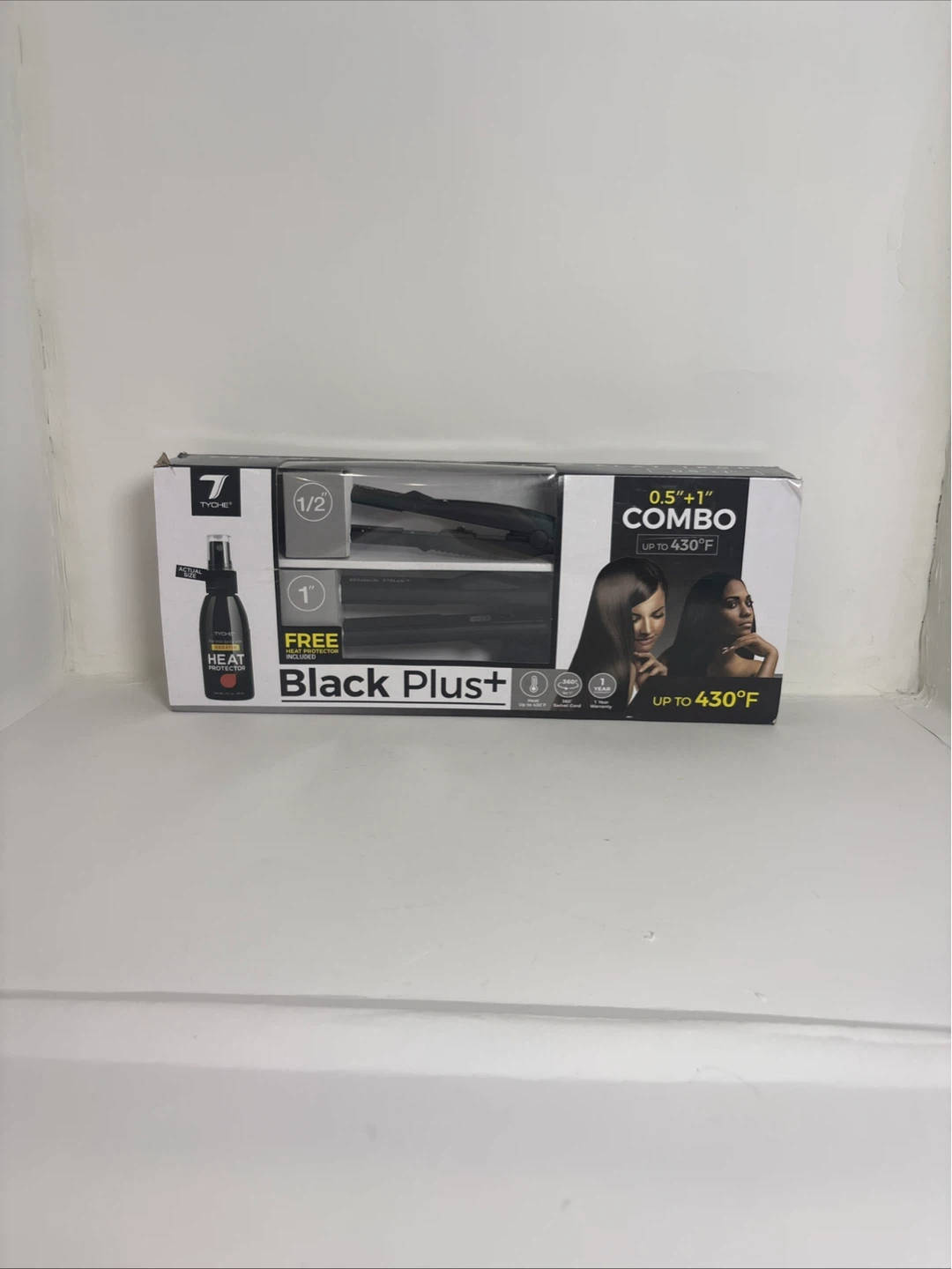 TYCHE Black Plus+ 0.5"+1" Ceramic Flat Iron Combo