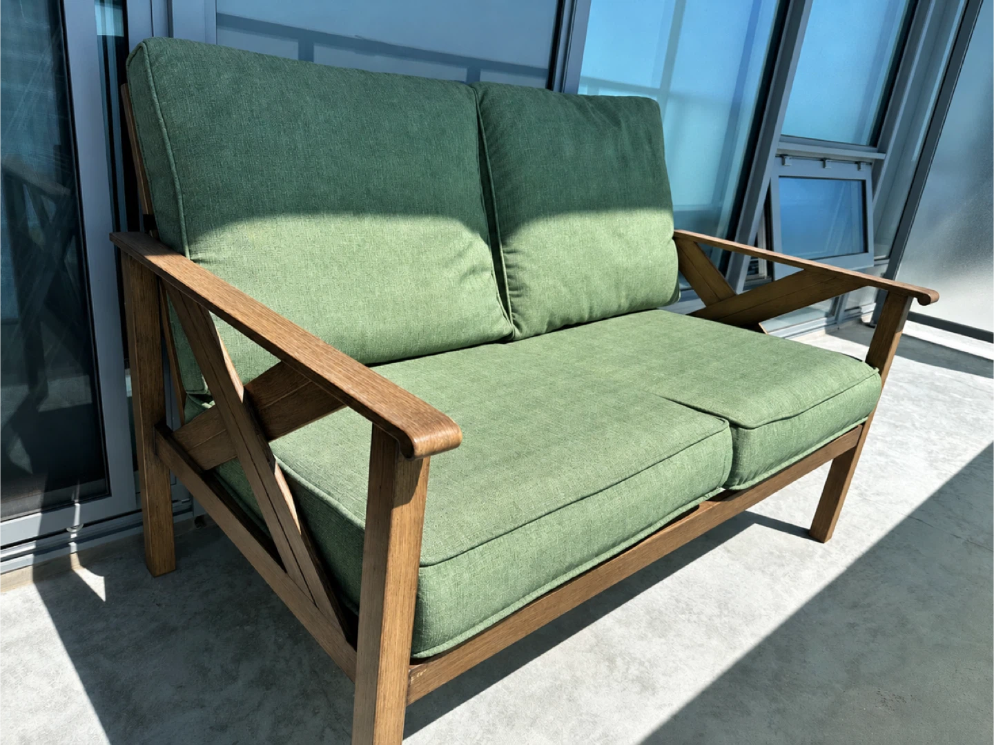 Outdoor Steel Loveseat and Coffee Table Set