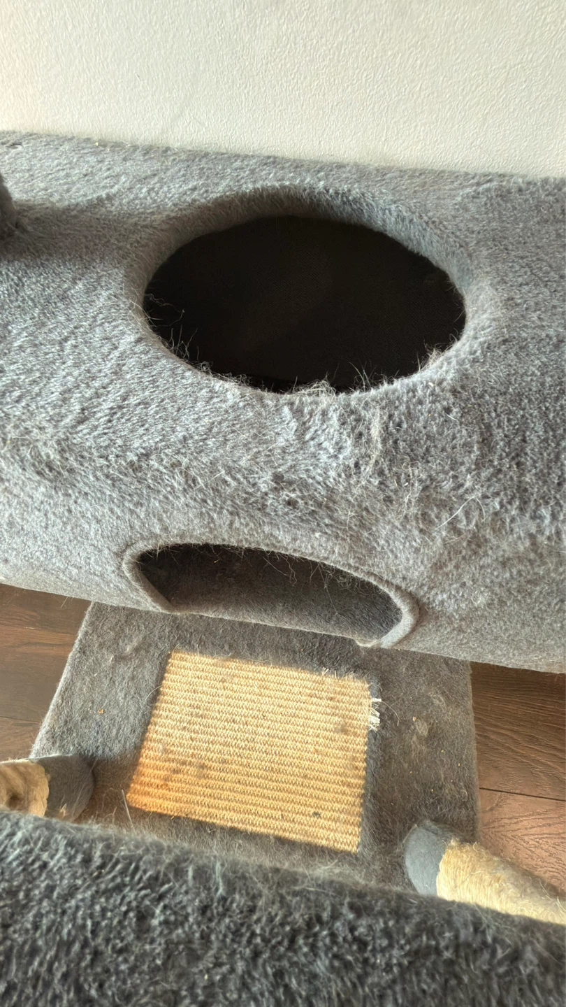 Grey Multi-Level Cat Tree with Scratching Posts - photo 4