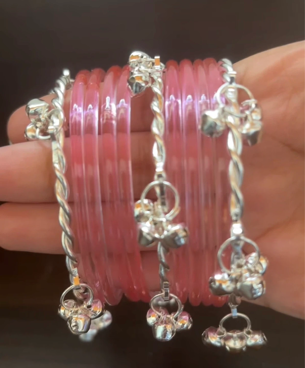 Silver kashmiri bangles  with Bells - photo 2