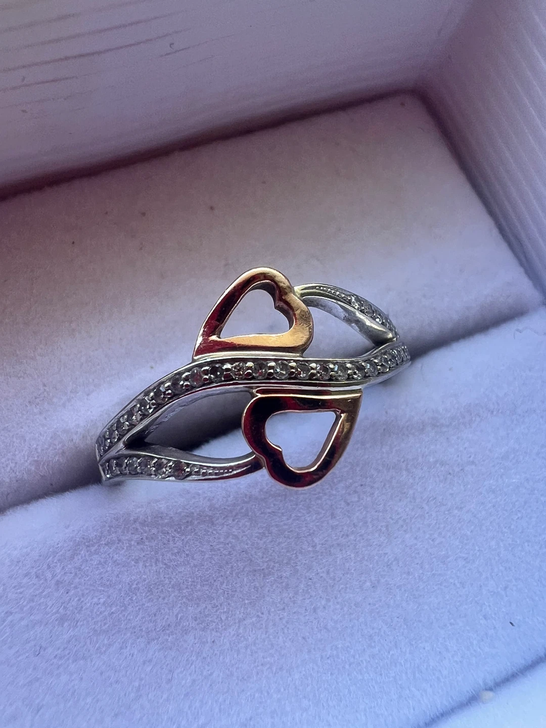 10 kGold diamond Heart Ring - photo 2