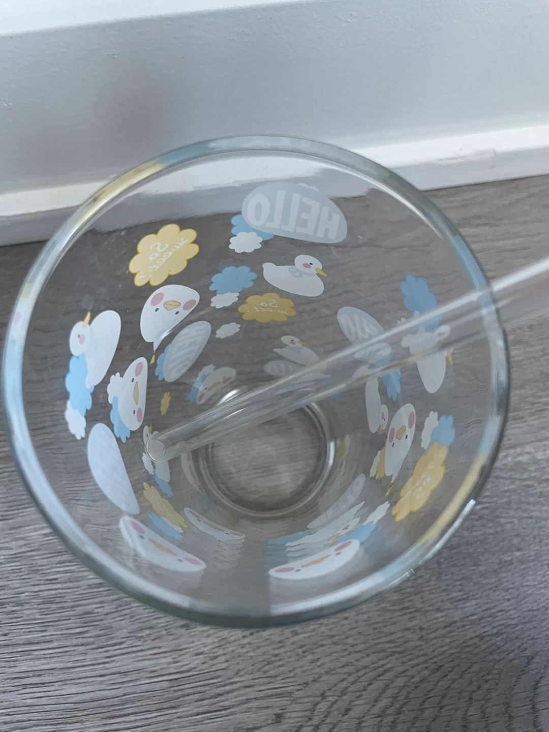 Cute Duck Glass Tumbler with Straw and Lid - photo 4