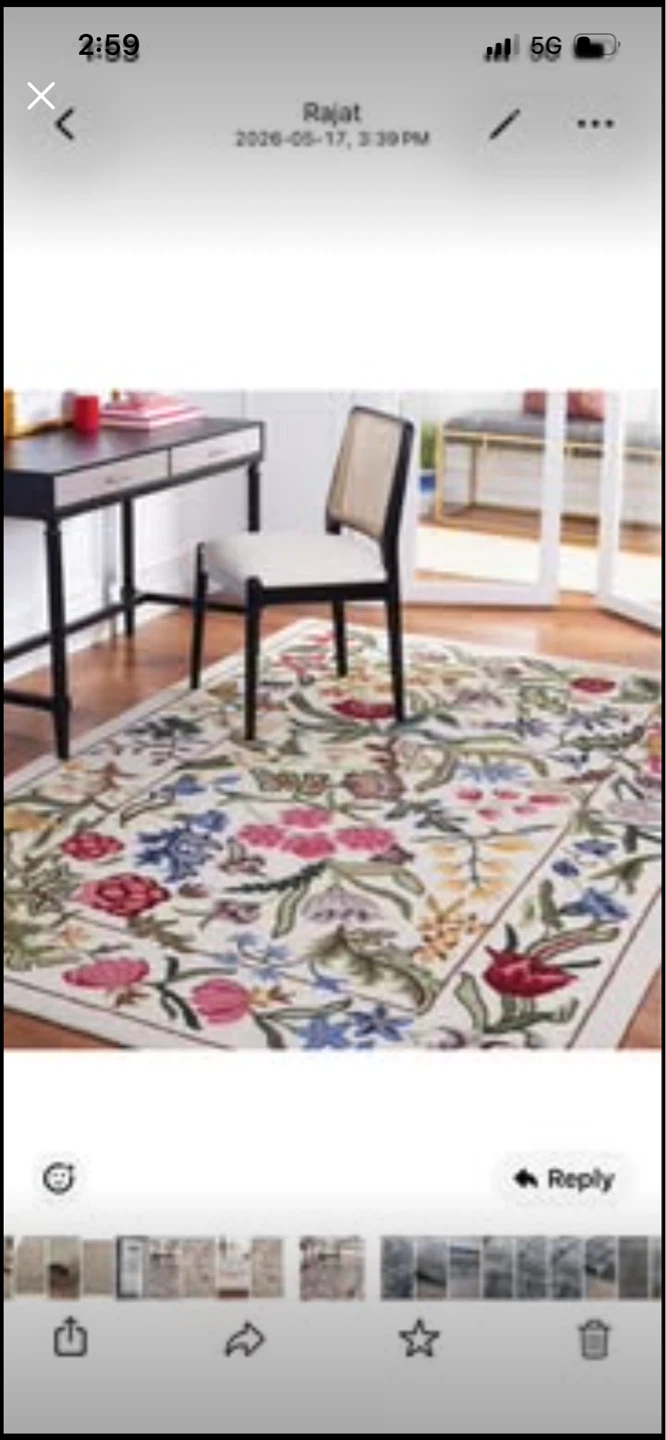 New Floral Hand-Tufted Wool Area Rug