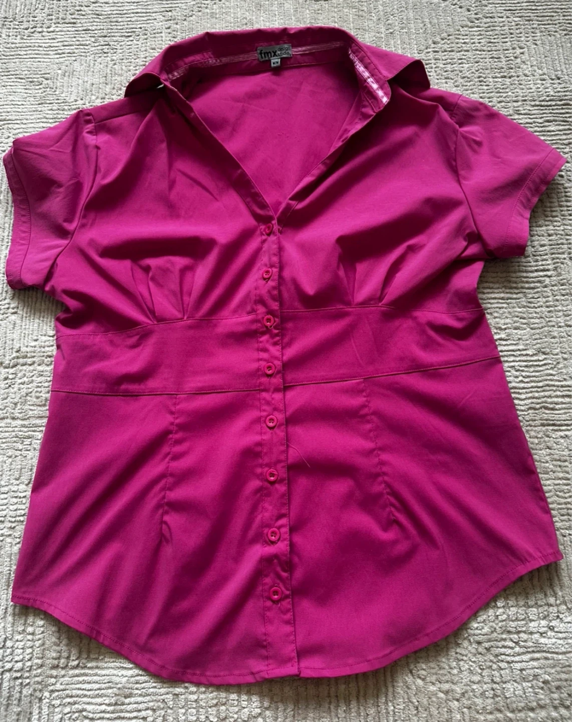 y2k Pink Short Sleeve Button-Up Shirt