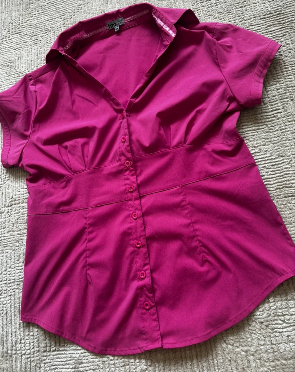 y2k Pink Short Sleeve Button-Up Shirt - photo 2