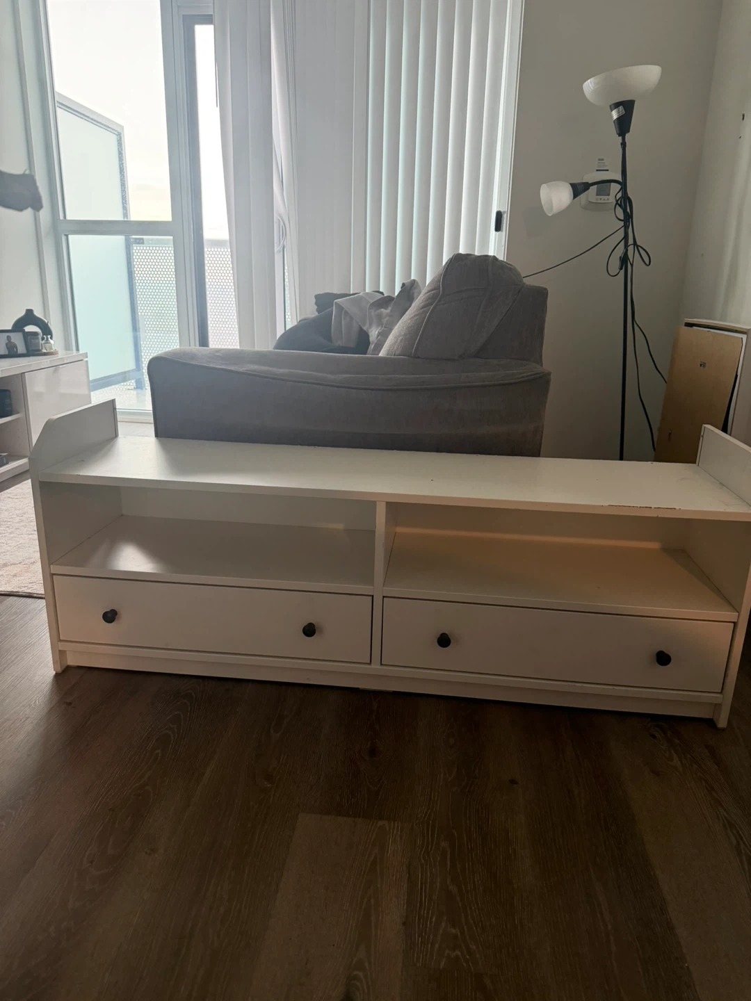 White ikea Media Console with Drawers