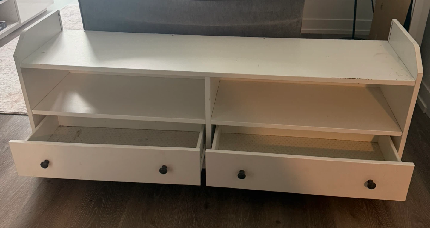 White ikea Media Console with Drawers - photo 2