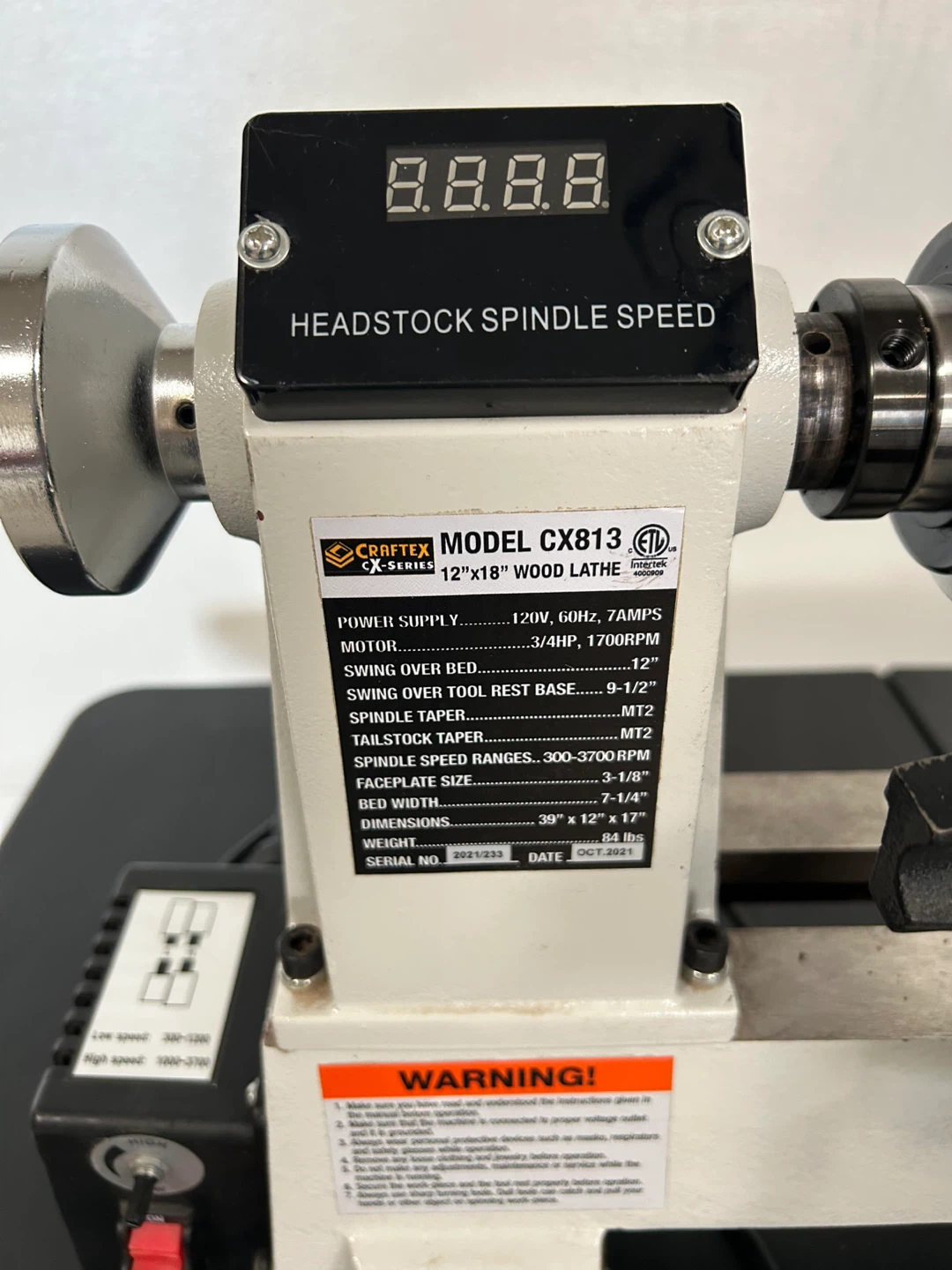 Craftex CX813 12”x18” Wood Lathe - photo 2