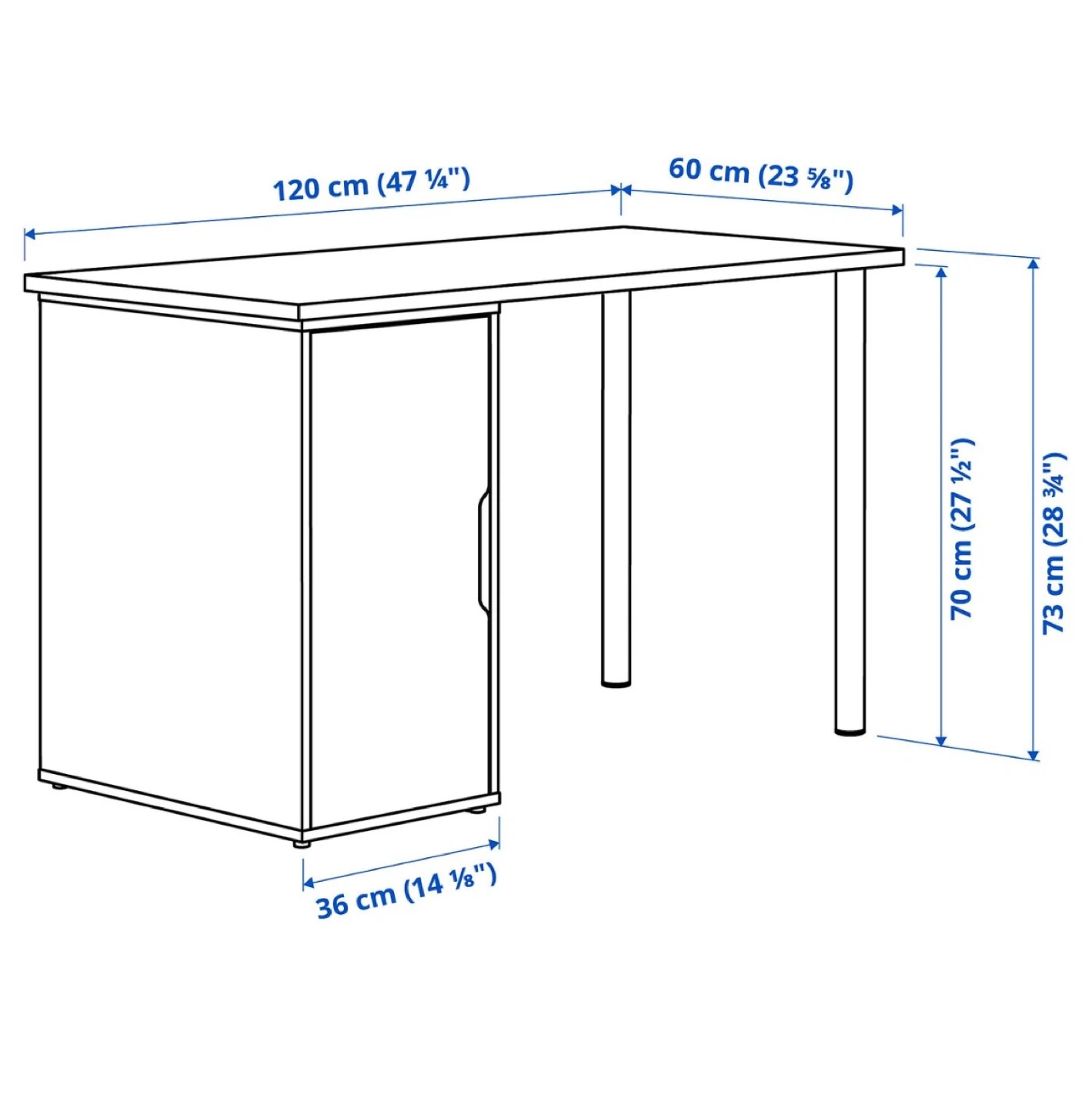 IKEA LAGKAPTEN / ALEX Desk - White, 120x60 cm - photo 5