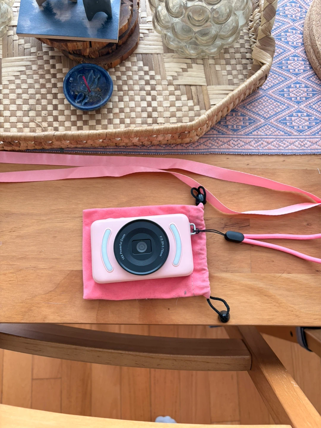 Pink Digital Camera with Pouch