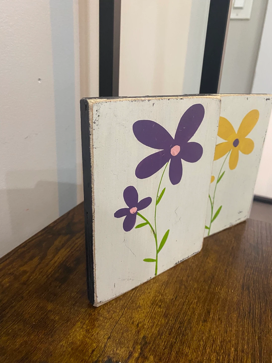Wooden Block Sign Set - Floral Design - photo 2