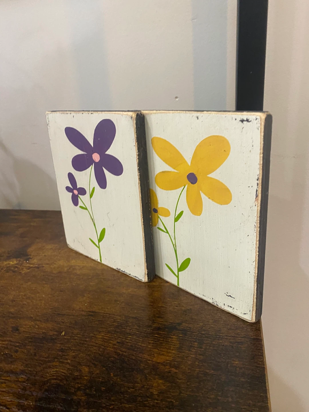 Wooden Block Sign Set - Floral Design - photo 3