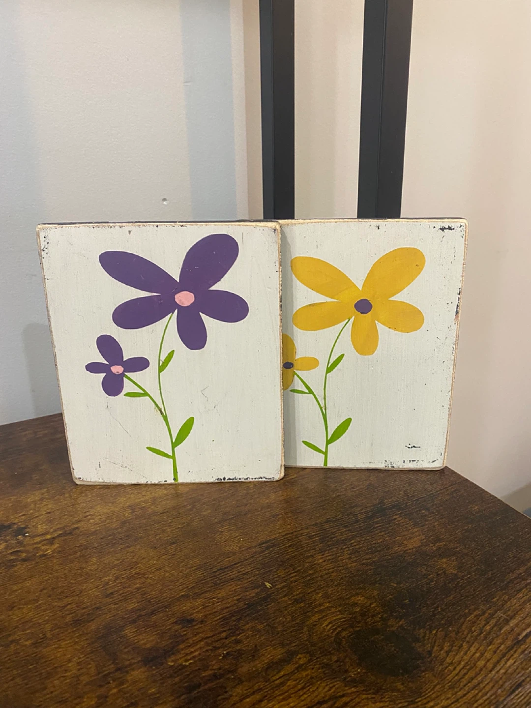 Wooden Block Sign Set - Floral Design