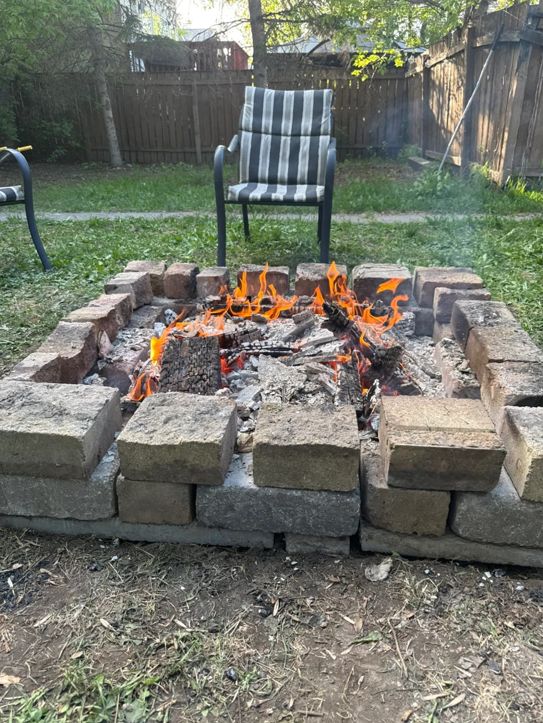 Brick Fire Pit with Chairs