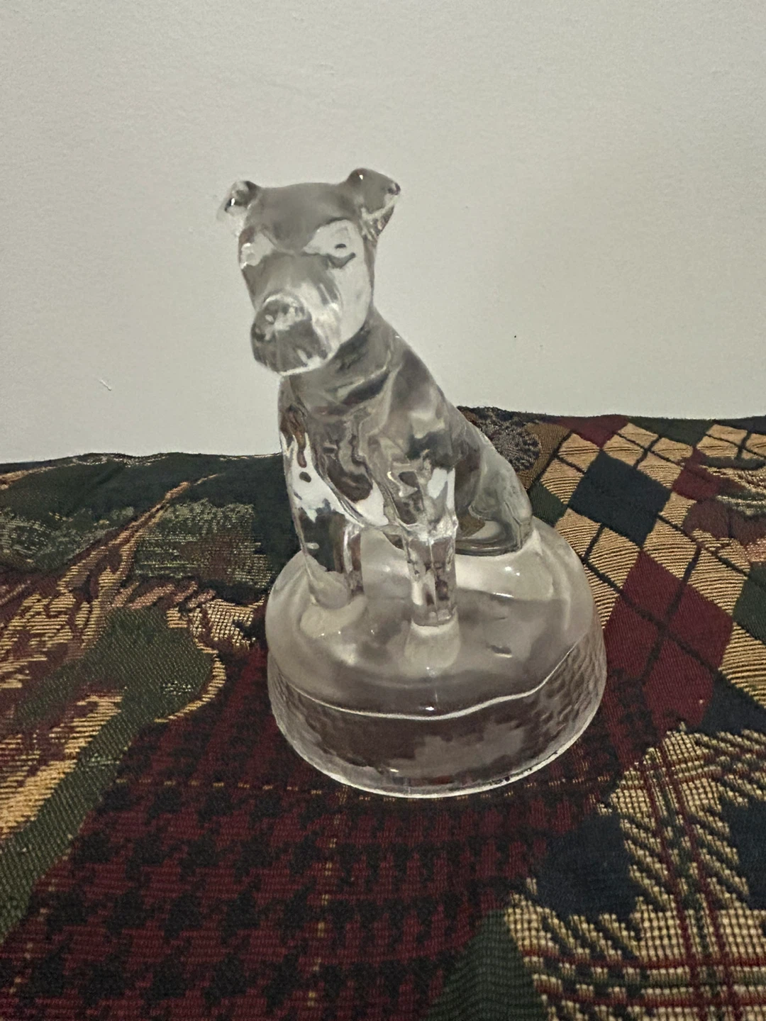 Clear Glass Dog Figurine