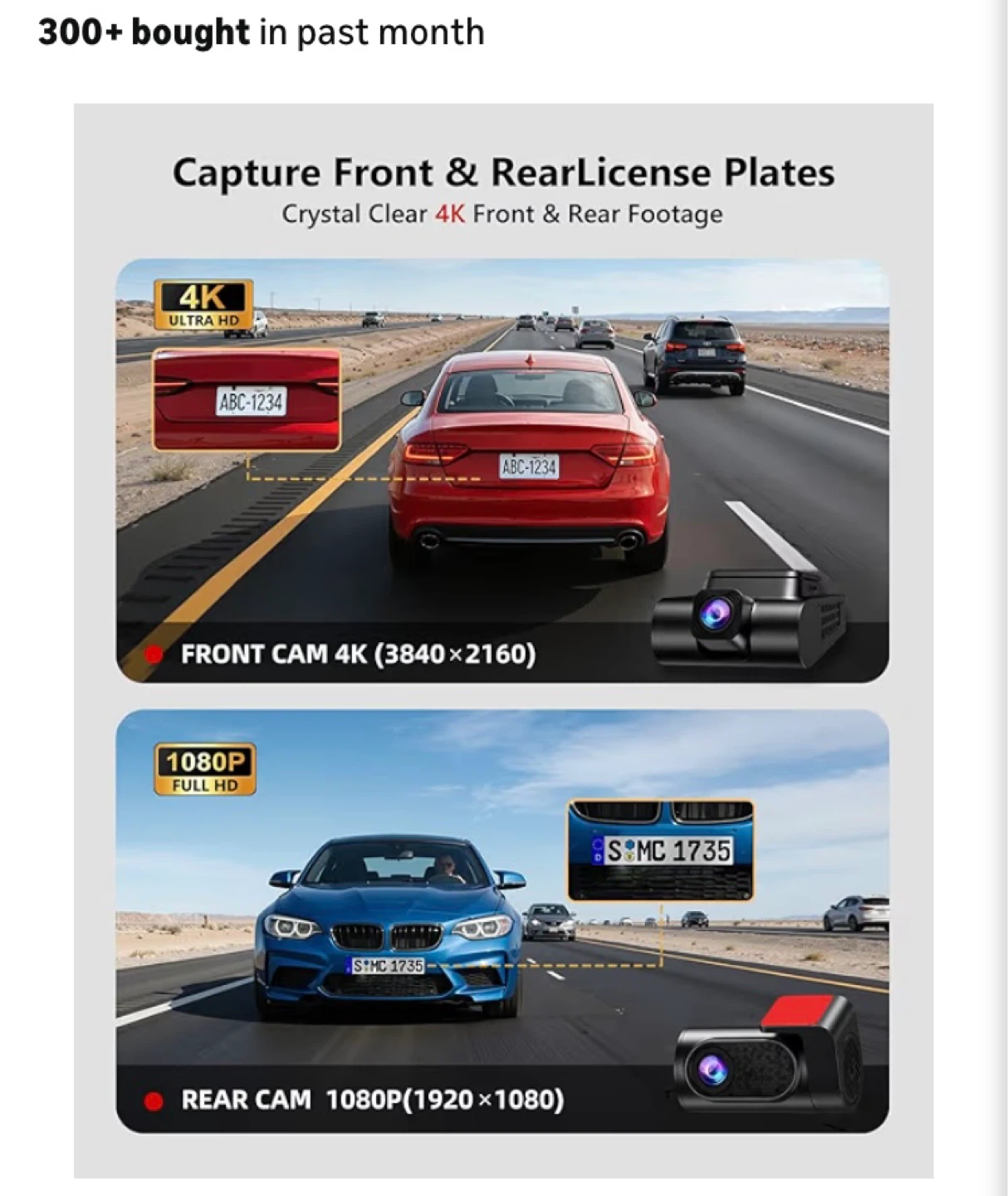 Jzones 4K Dash Cam Front and Rear with 64GB Card - photo 4