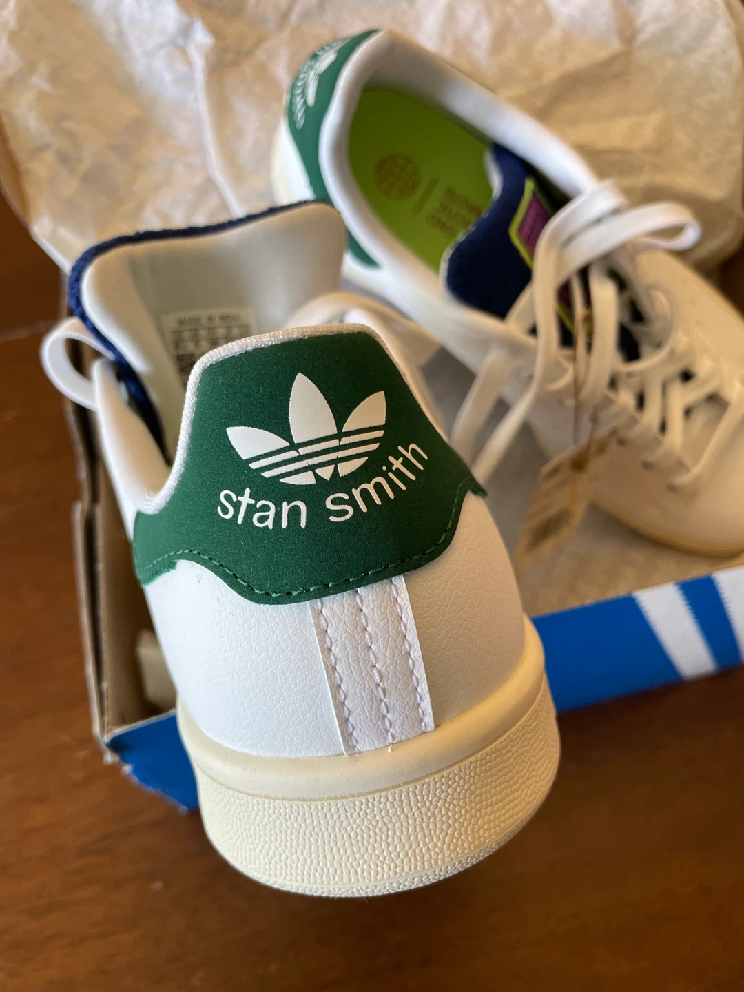 Adidas Stan Smith W White Green Shoes Size 5 - photo 5