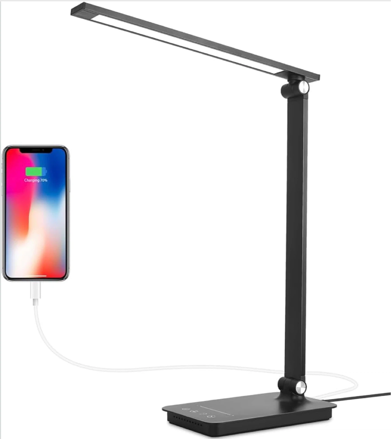 Adjustable LED Desk Lamp with USB Port and Wireless Charging - photo 2