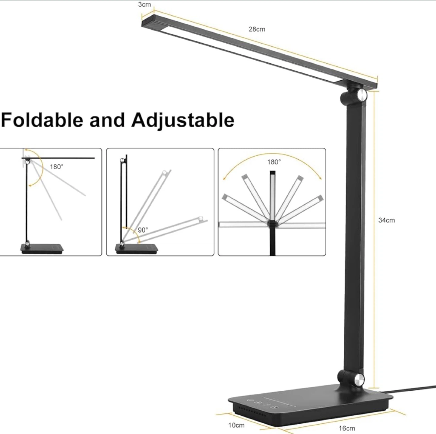 Adjustable LED Desk Lamp with USB Port and Wireless Charging - photo 5