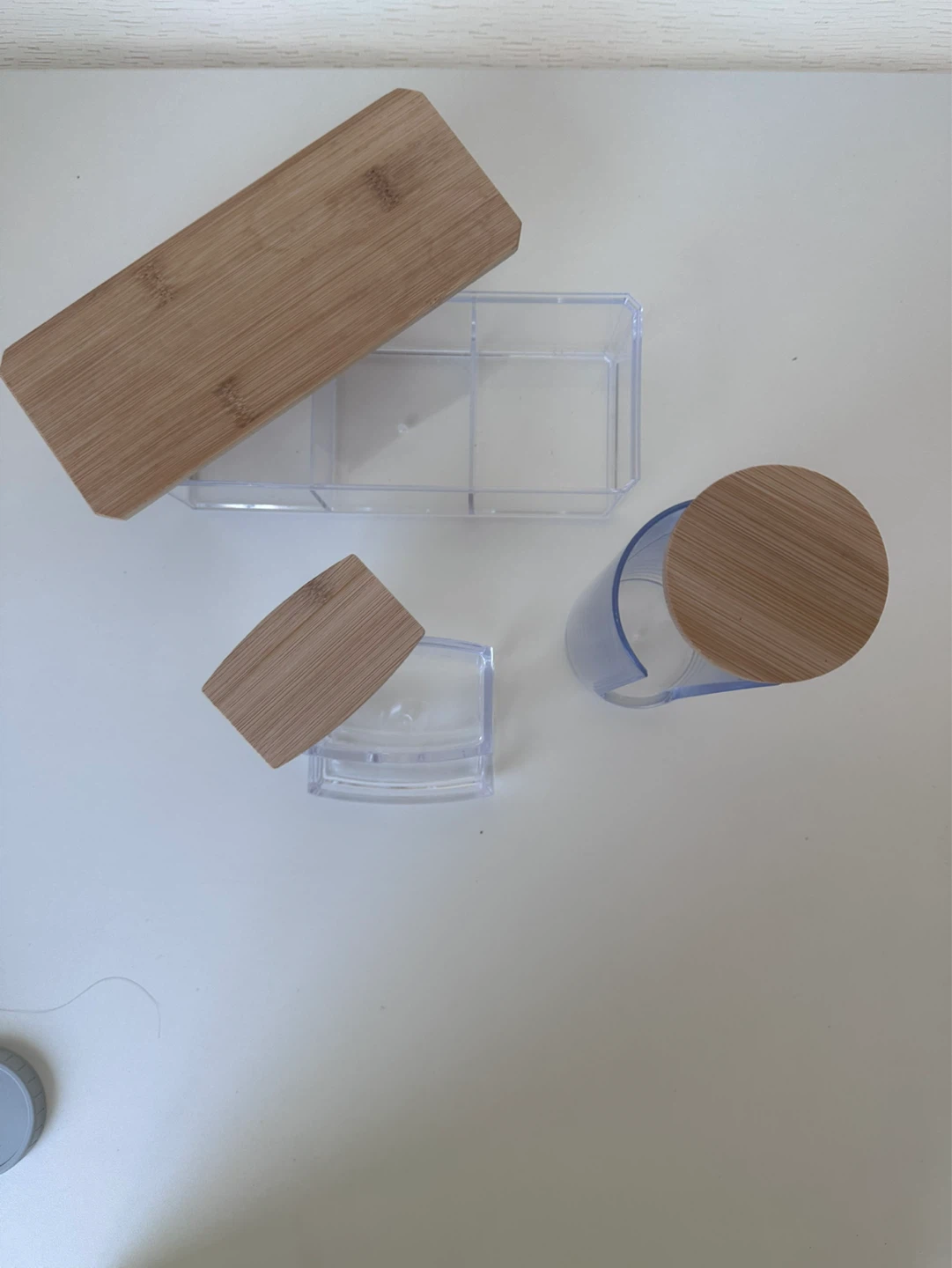 3-Piece Clear Organizer Set with Bamboo Lids - photo 2