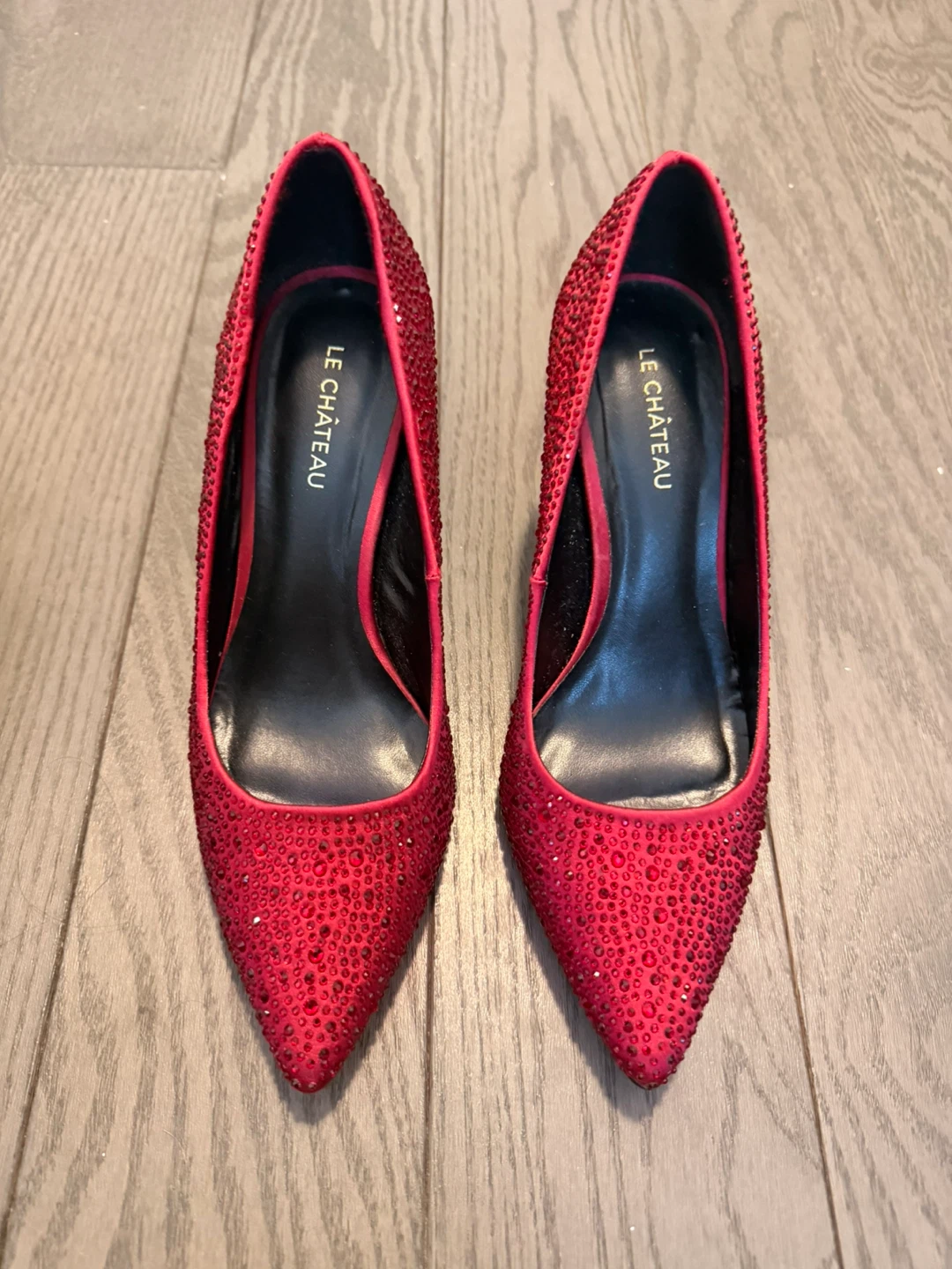 Le Château Red Embellished Heels