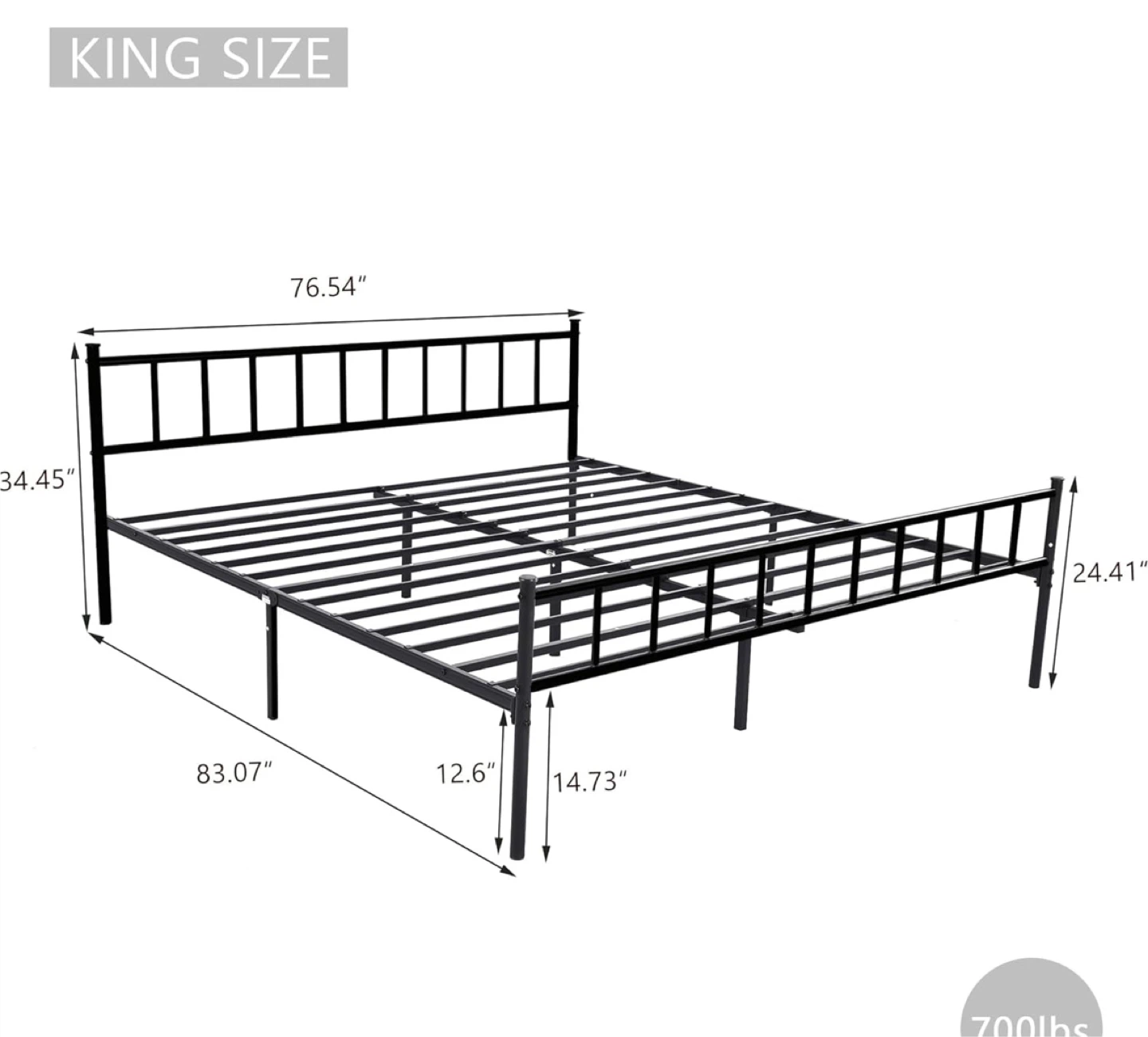 King Size Metal Bed Frame - photo 3