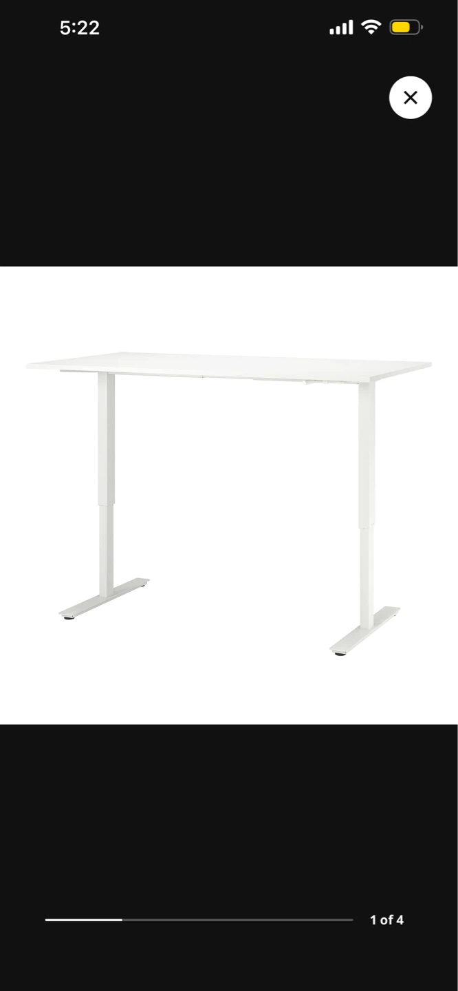 IKEA TEOTTEN Standing Desk - White 160x80 cm