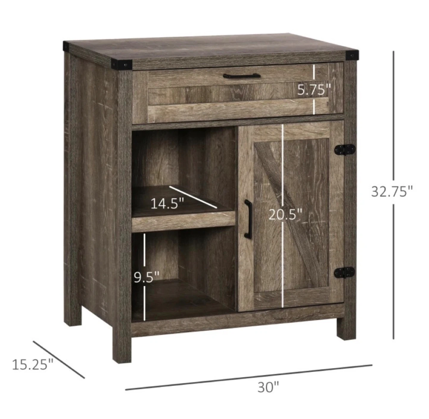 RUSTIC BARN DOOR STORAGE CABINET