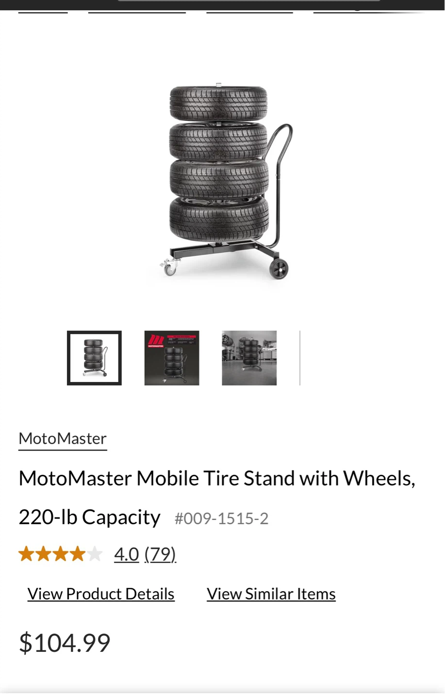Motomaster Mobile Tire Stand with Wheels - photo 5
