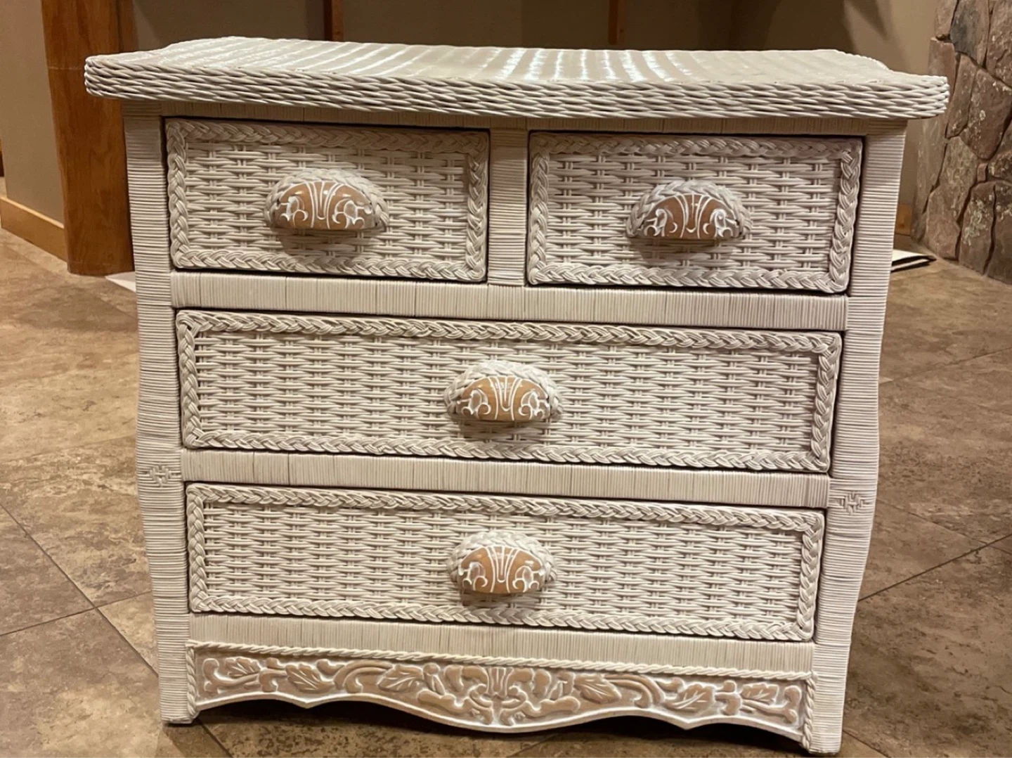 Pier 1: Vintage Jamaica Collection Small Wicker Wood Dresser - photo 2