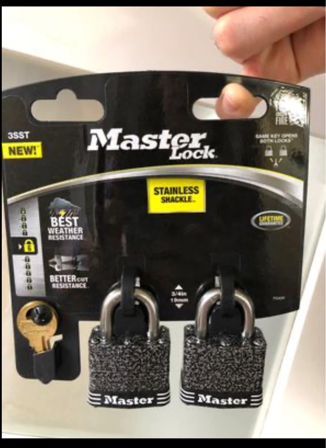 Lifetime warranty, 2 New- Master Locks Stainless Steel Padlocks