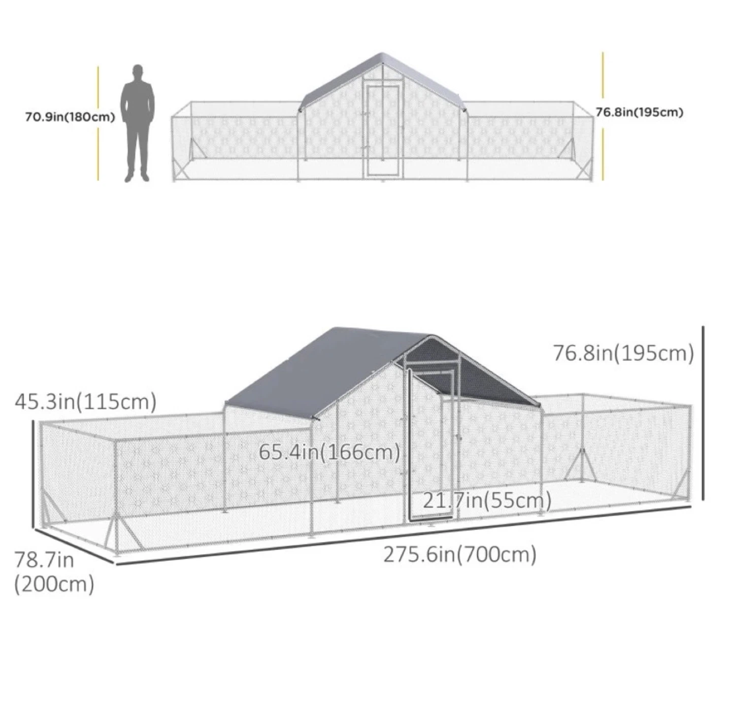 23FT x 6.6FT METAL CHICKEN COOP - photo 2